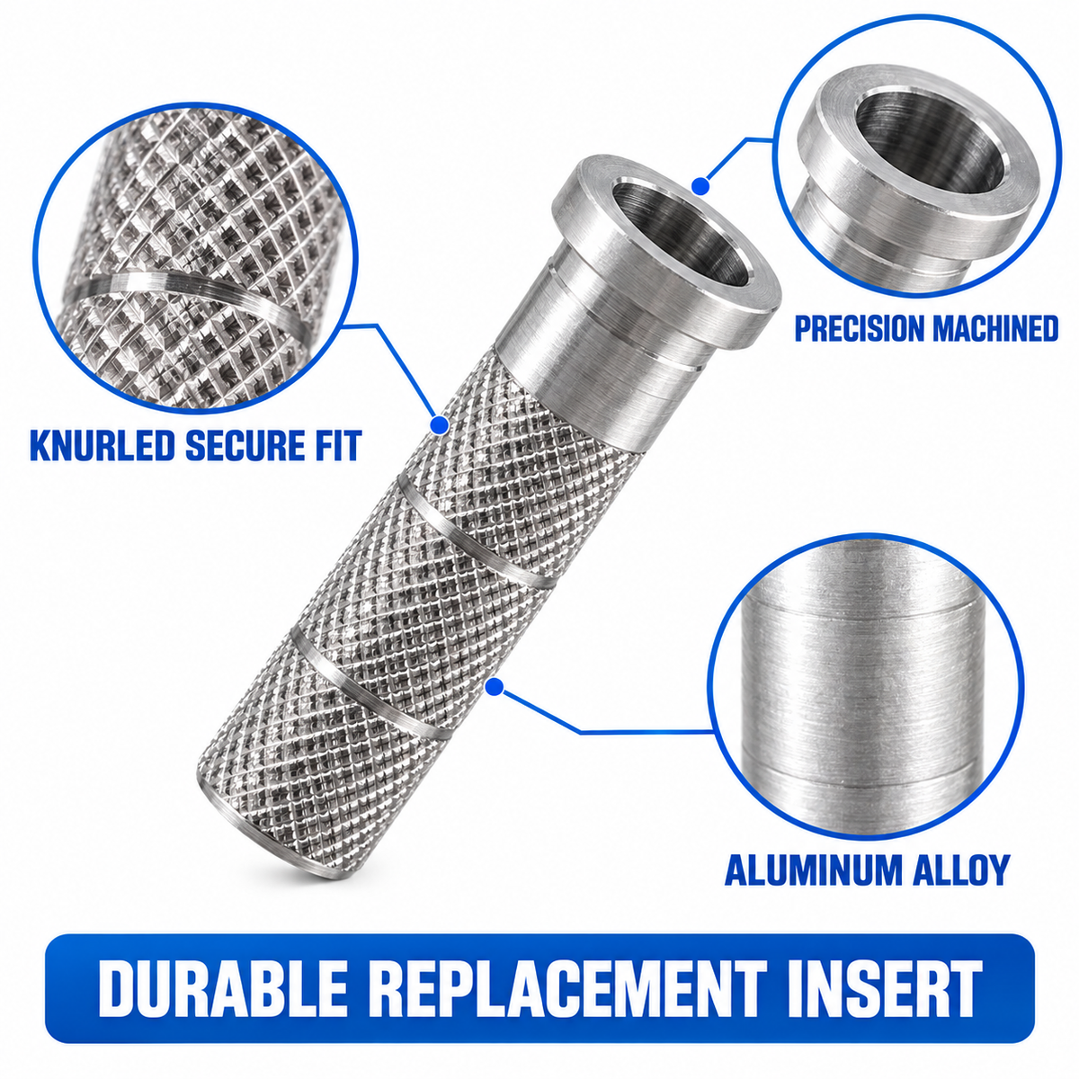 12Pcs Aluminum Arrow Nock Inserts Metal Replacement Nock Adapters for 6.2mm ID Arrow Shafts