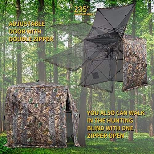 Pop Up Hunting Blind Tent with 270 or 360 Degree View Portable Camo Shelter for 2 to 3 People