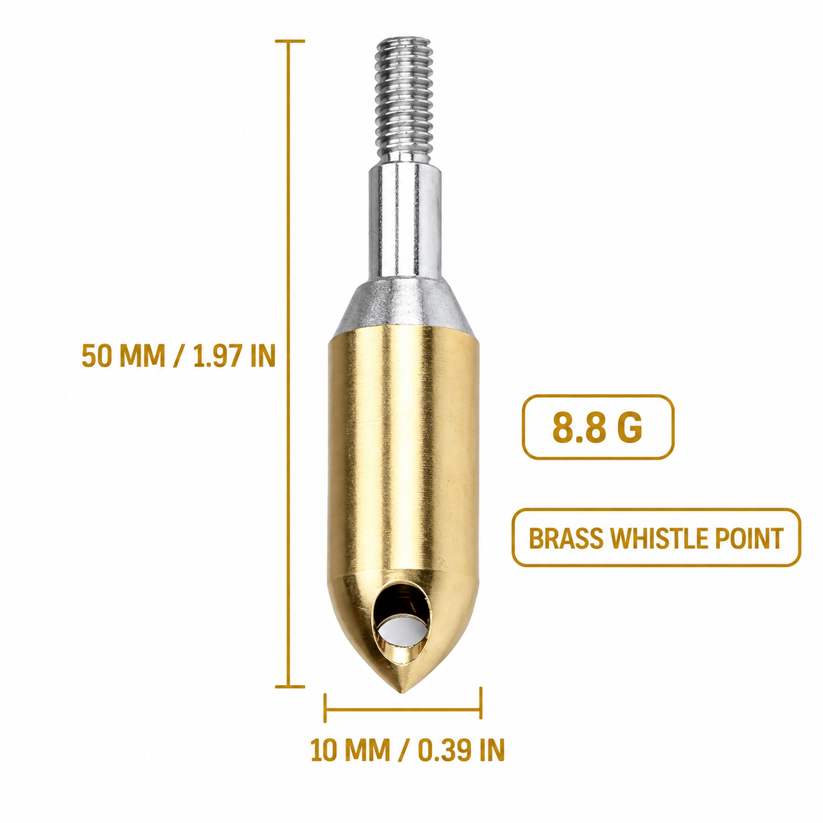 12Pcs Copper Whistling Arrowheads Gold Metal Whistle Arrow Tips for Archery Practice