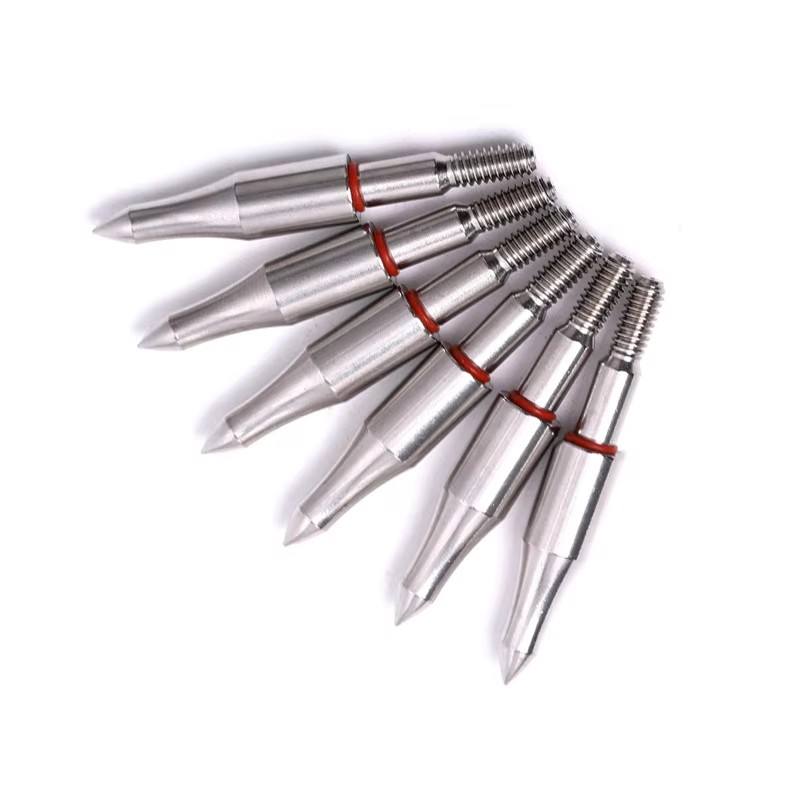 12Pcs Stainless Steel Target Arrow Points 75–300 Grain Field Tips for 6.2mm ID Archery Shafts