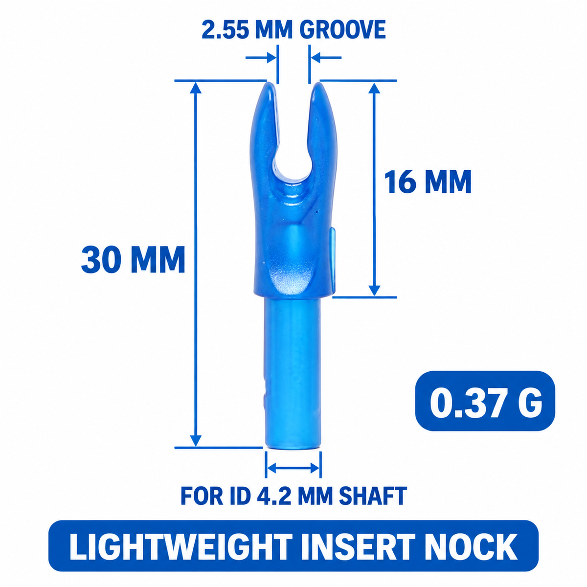 12Pcs 4.2mm Insert Arrow Nocks Lightweight Plastic Replacement Nocks for Archery Arrow Shafts