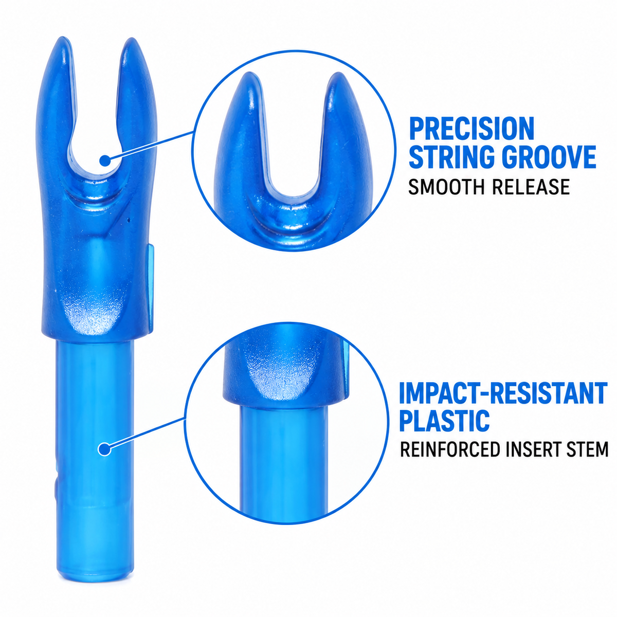 12Pcs 4.2mm Insert Arrow Nocks Lightweight Plastic Replacement Nocks for Archery Arrow Shafts