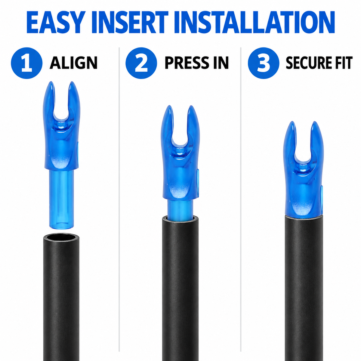 12Pcs 4.2mm Insert Arrow Nocks Lightweight Plastic Replacement Nocks for Archery Arrow Shafts