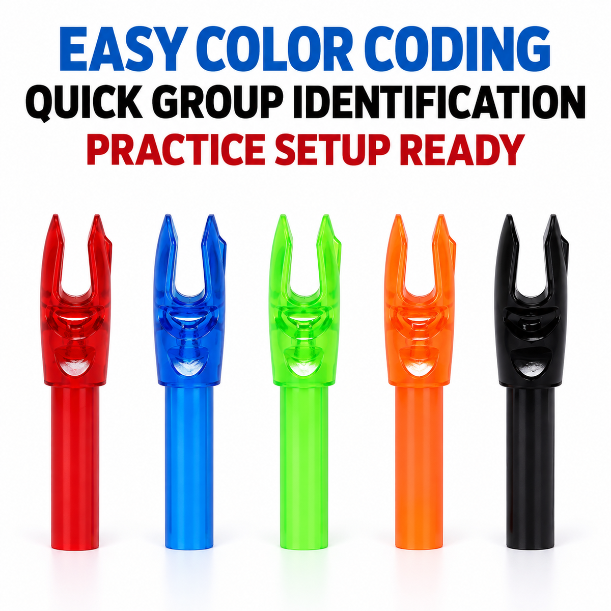 12Pcs 4.2mm Insert Arrow Nocks Lightweight Plastic Replacement Nocks for Archery Arrow Shafts