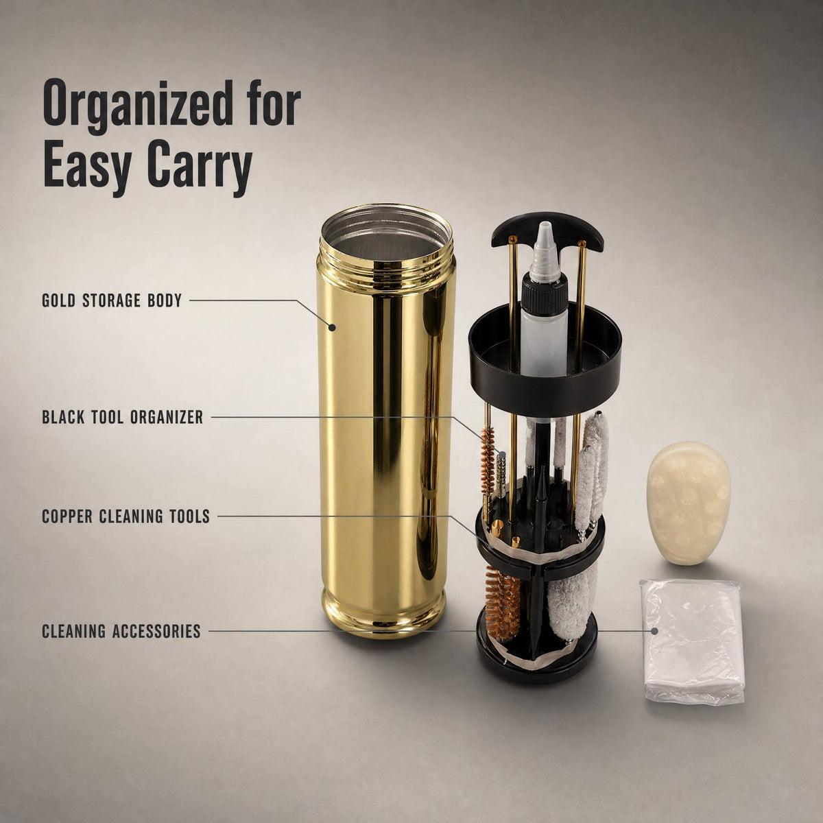 Portable Copper Cleaning Kit with Multi Brush Tools Storage Case