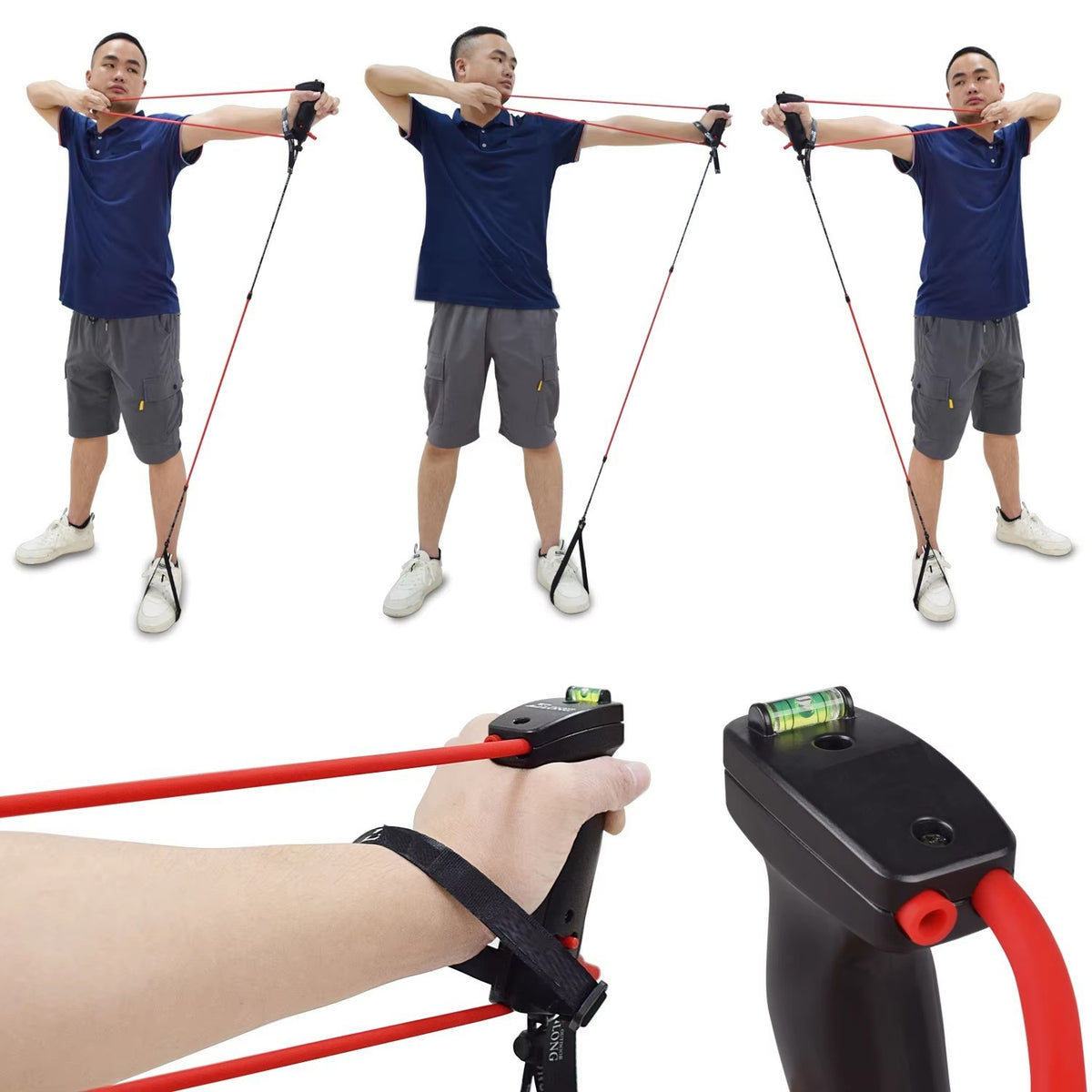Archery Resistance Band Trainer Portable Bow Draw Strength Training Device for Archers