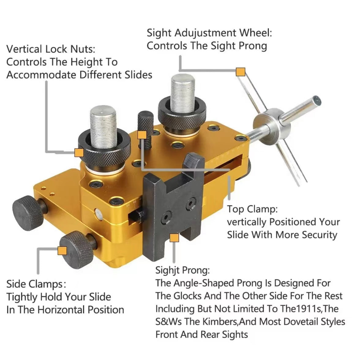 Sight Pusher Tool with Heavy-Duty Construction Rear Sight Tool