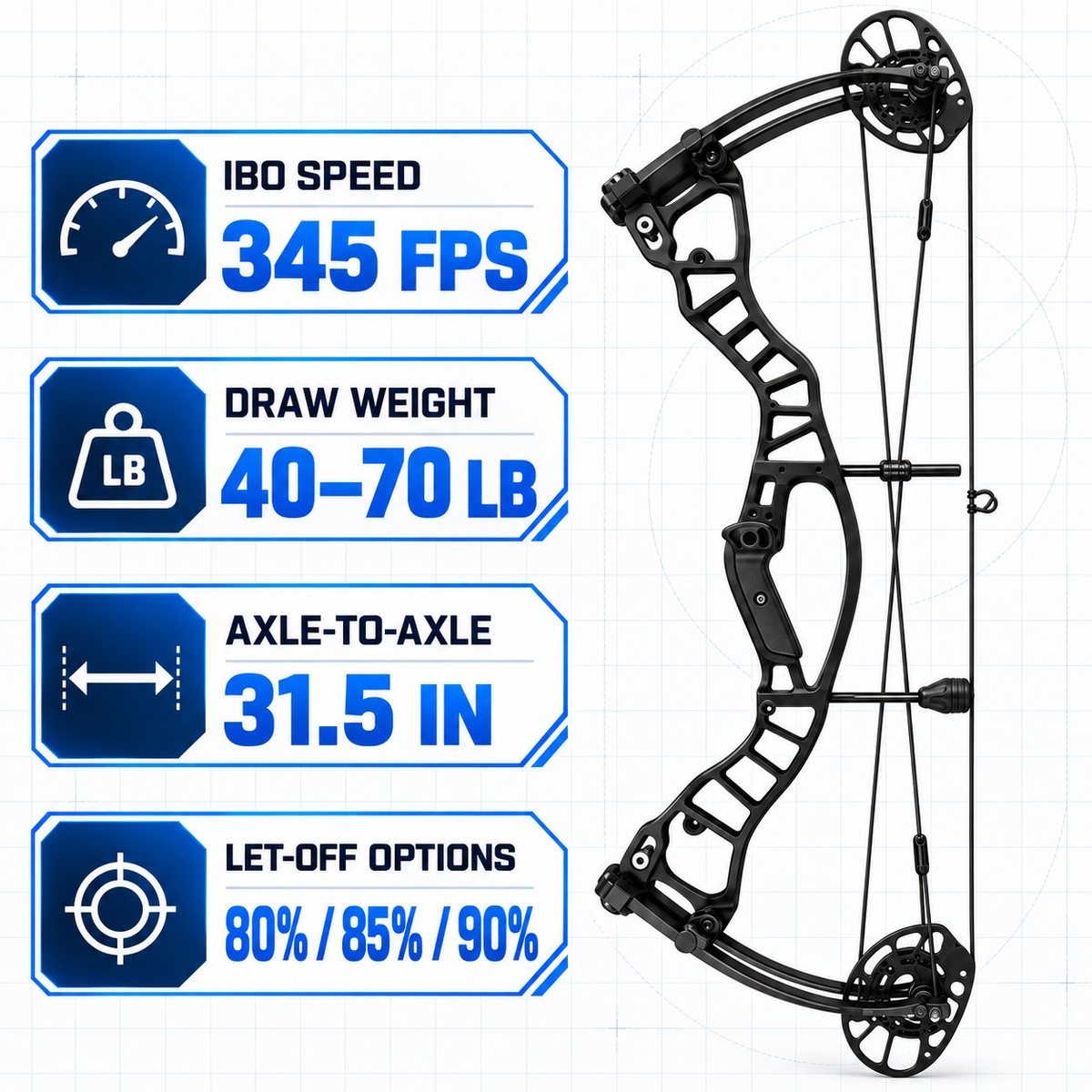 40 to 70 LBS Adjustable Compound Bow CNC Aluminum Riser for Target Archery