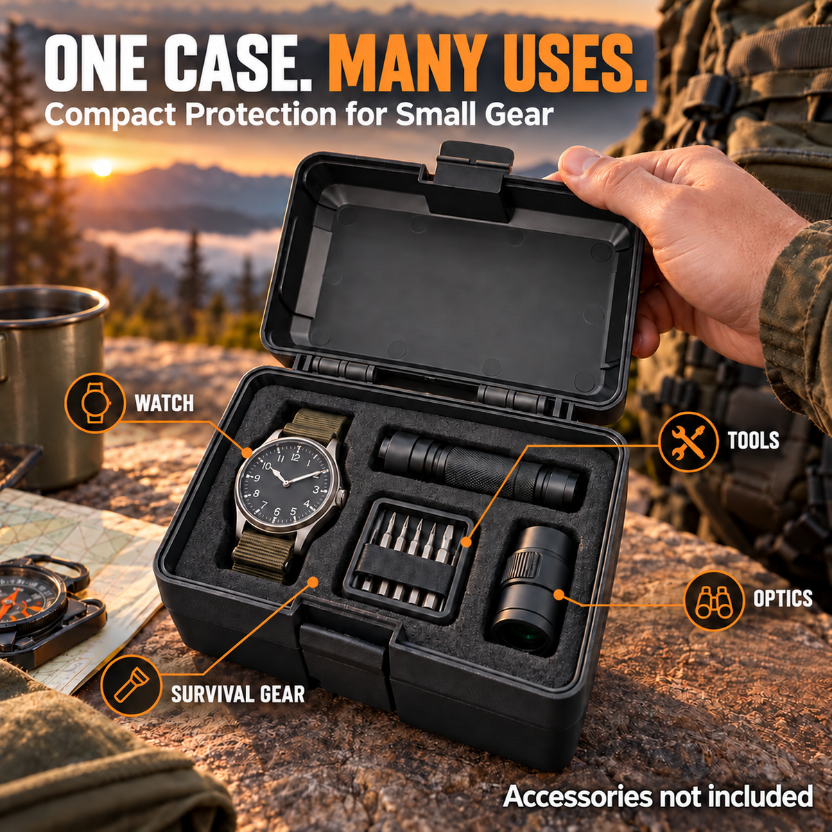 Portable Waterproof Hard Storage Case with Dual Latches