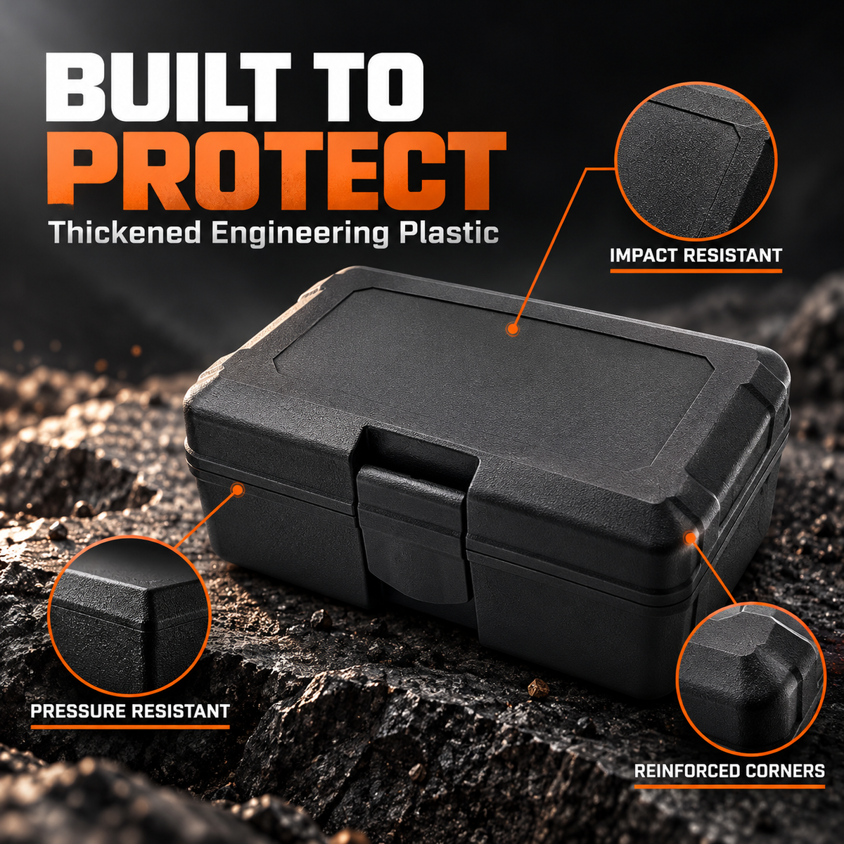 Portable Waterproof Hard Storage Case with Dual Latches