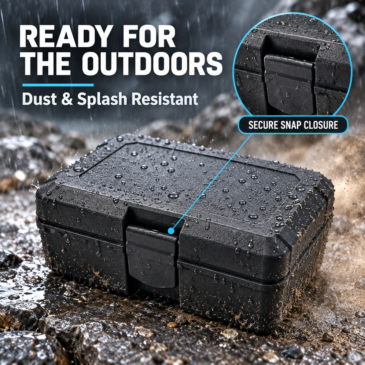 Portable Waterproof Hard Storage Case with Dual Latches