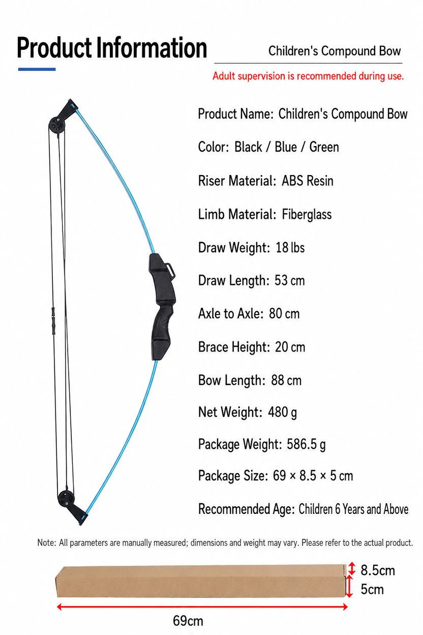 18 LBS Youth Compound Bow Lightweight Beginner Archery Bow with Fiberglass Limbs