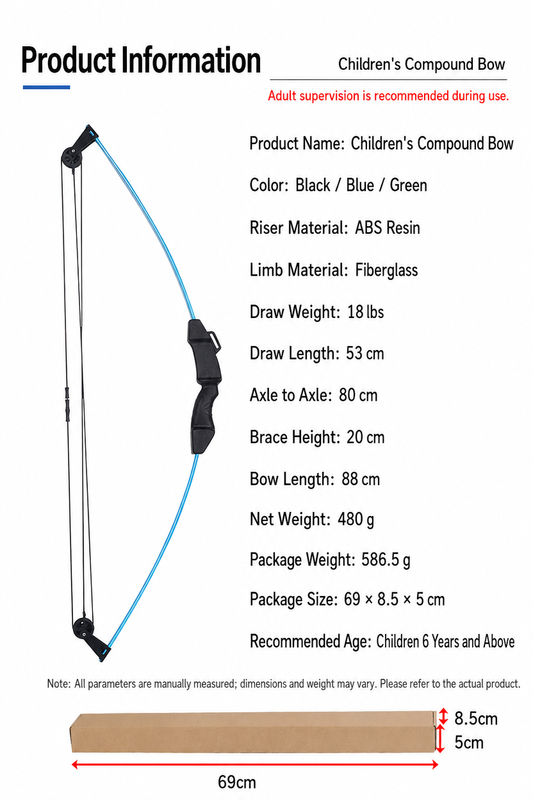 18 LBS Youth Compound Bow Lightweight Beginner Archery Bow with Fiberglass Limbs