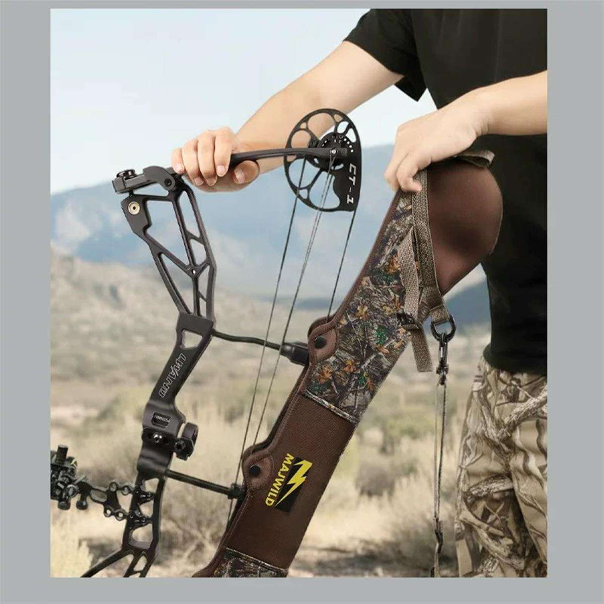 Adjustable Compound Bow Sling with Cam Covers and Carry Strap