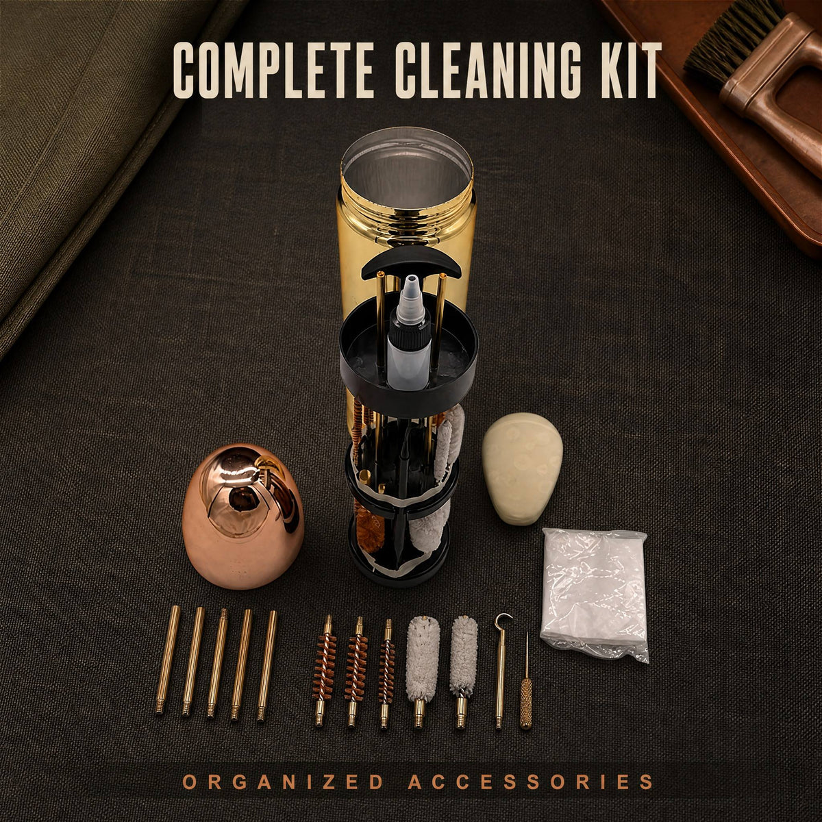 Portable Copper Cleaning Kit with Multi Brush Tools Storage Case