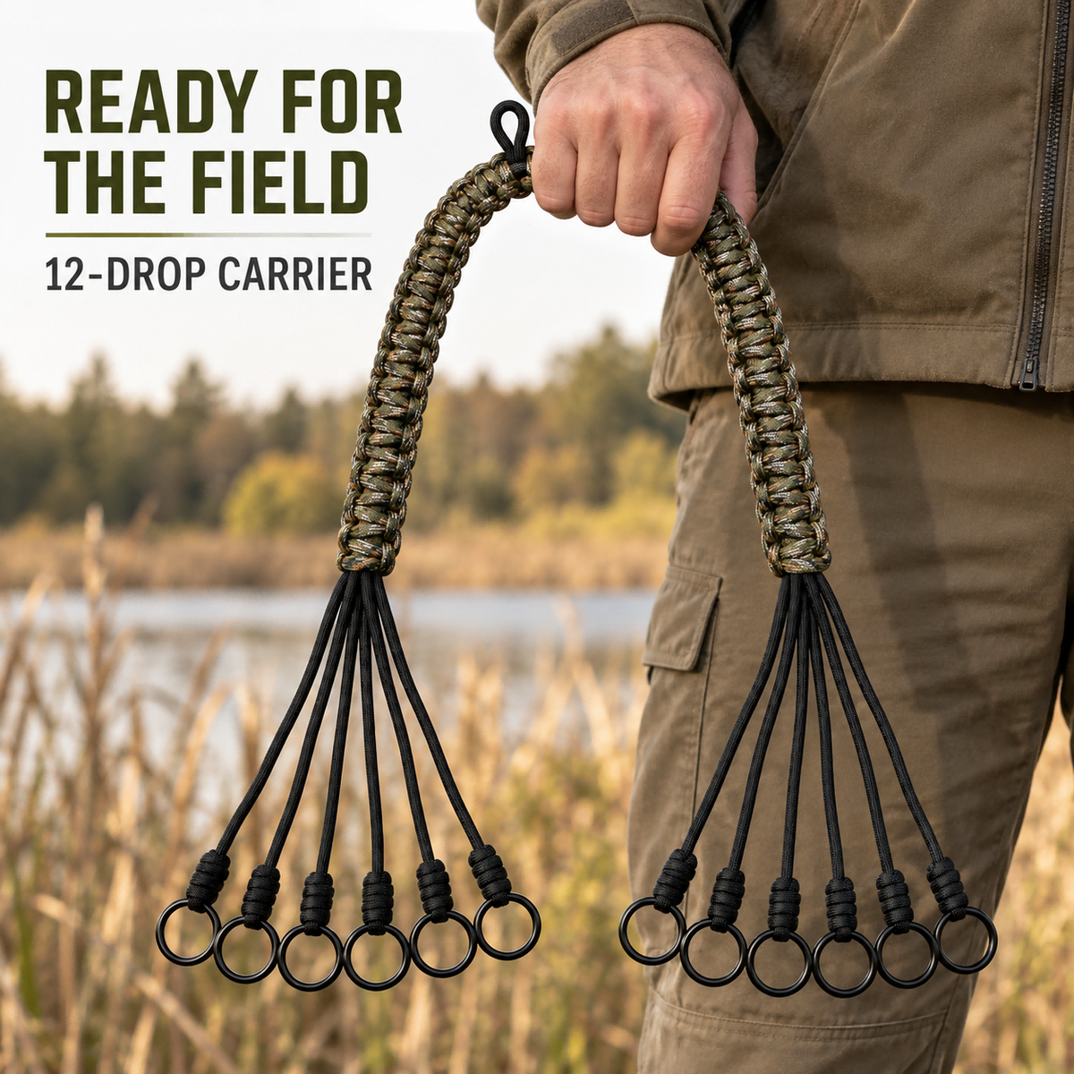 12 Ring Duck Game Carrier Braided Nylon Waterfowl Hunting Strap
