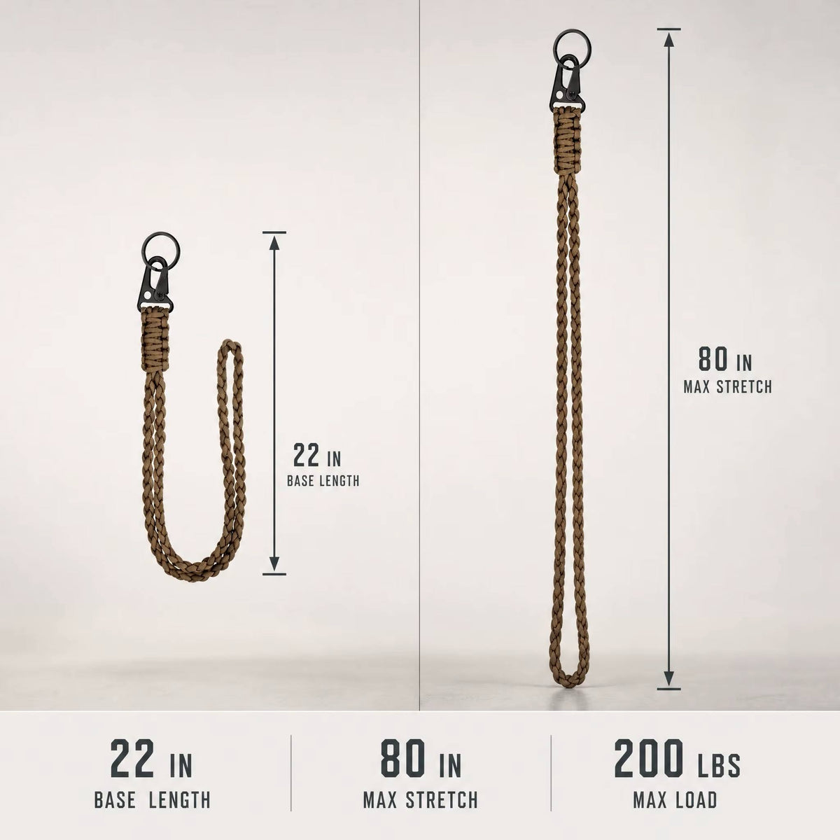 Braided Polyester Gear Lanyard with Metal Swivel Clip