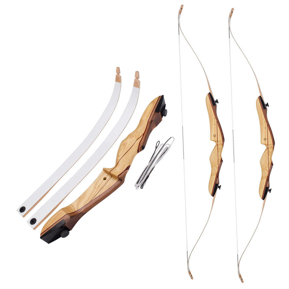 Traditional Wooden Recurve Bow Takedown Archery Bow for Target Practice