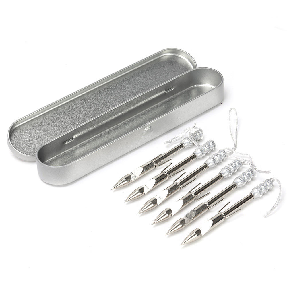 6Pcs Stainless Steel Fish Darts 9.3cm and 14.5cm Metal Fishing Darts for Outdoor Bowfishing