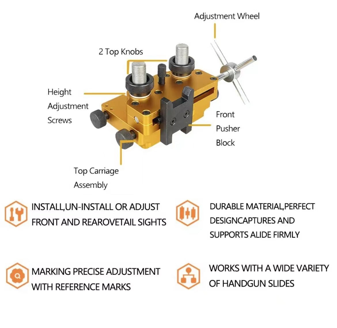 Sight Pusher Tool with Heavy-Duty Construction Rear Sight Tool