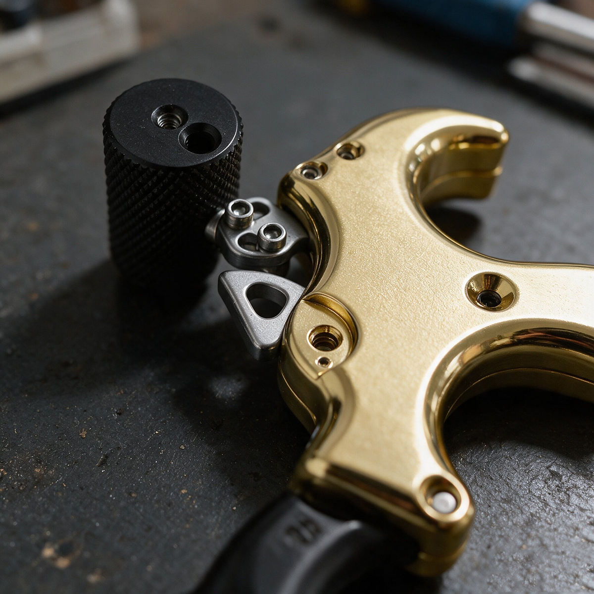 Solid Brass Compound Bow Thumb Release Aid with 3 or 4 Finger Grip