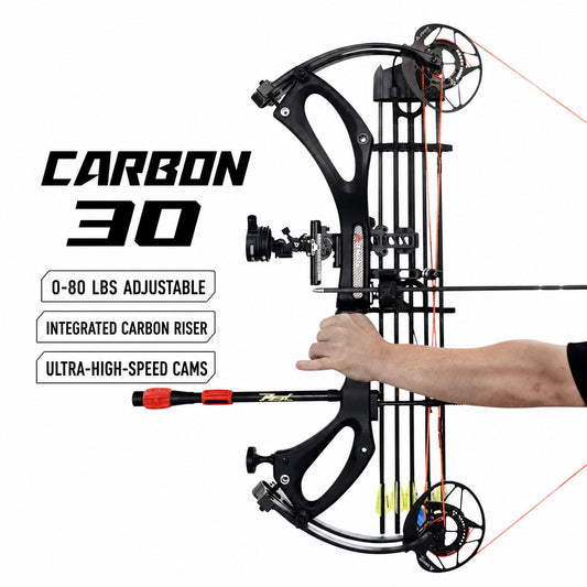 Carbon 3.0 Compound Bow Adjustable 0 to 80 LBS Draw Weight Carbon Fiber Riser