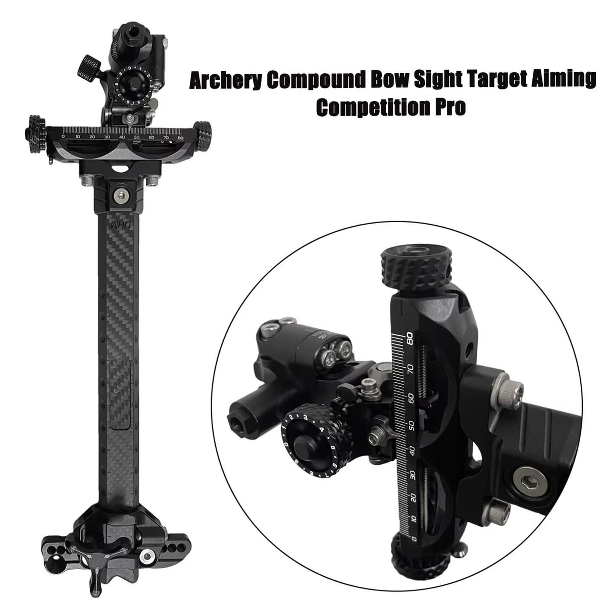 Adjustable 3-Axis Compound Bow Sight with Carbon Fiber Extension Bara