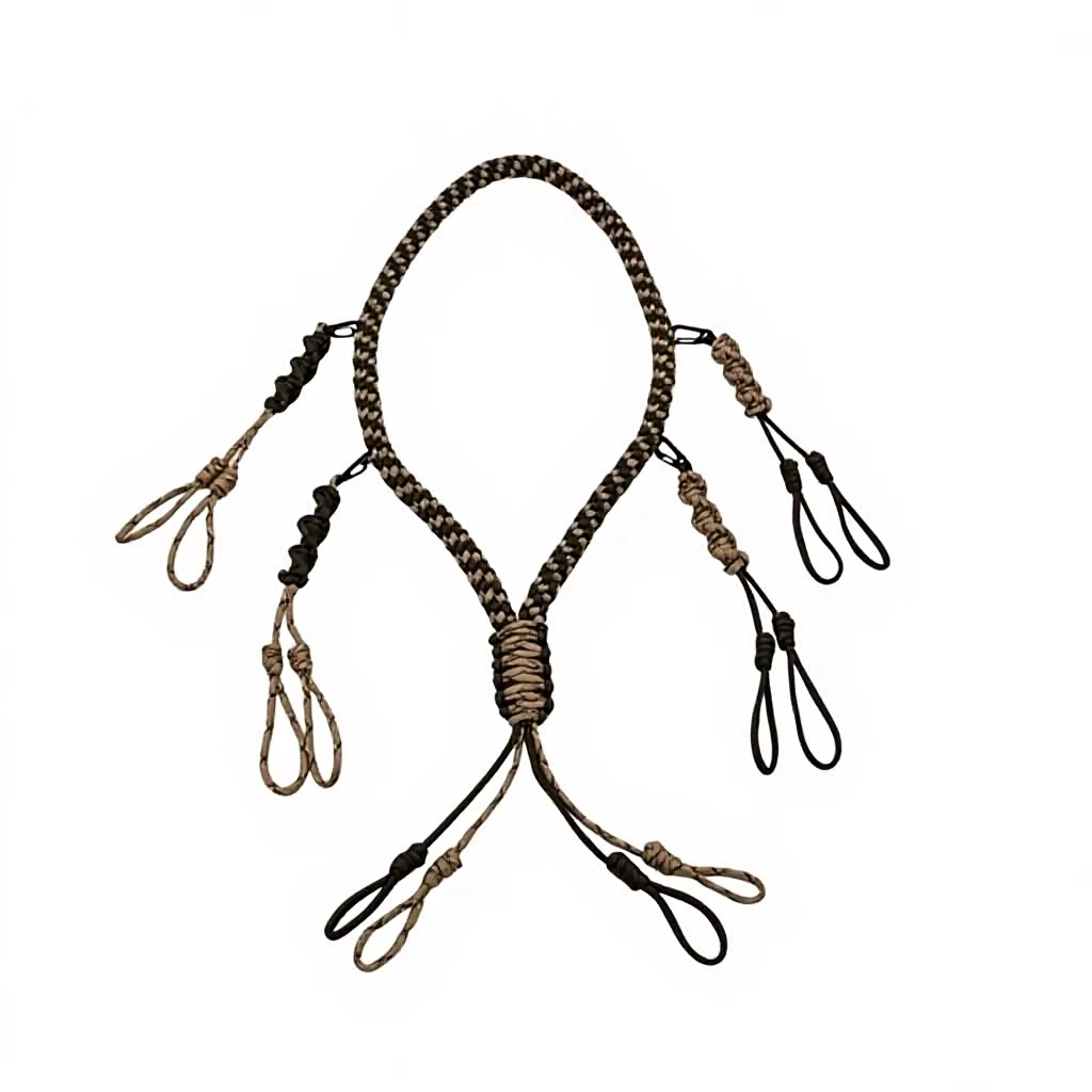 Braided Nylon Duck Call Lanyard with Multi Loop Design for Waterfowl Hunting