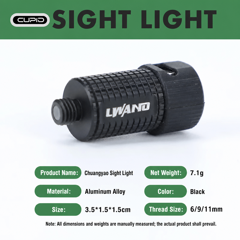 9mm LED Bow Sight Light for Compound Bow Fiber Optic Sights