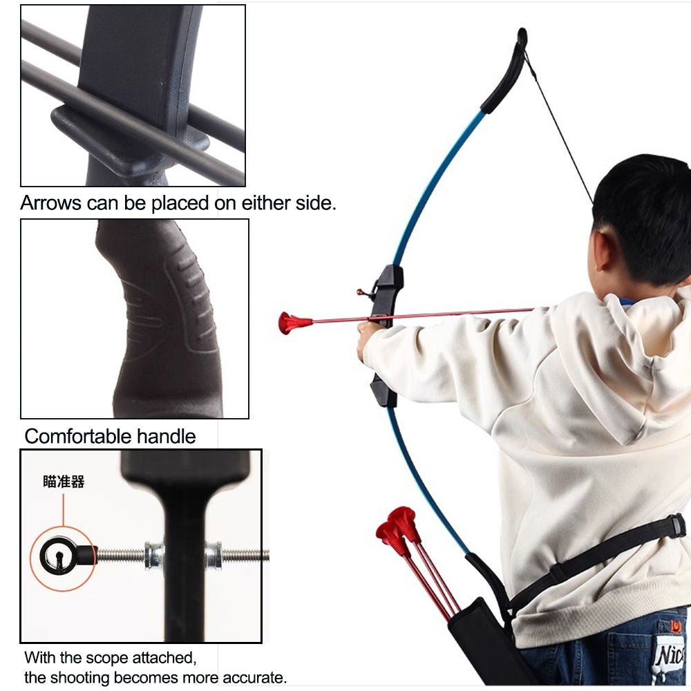Kids Bow and Arrow Set Fiberglass Archery Bow with Suction Cup Arrows