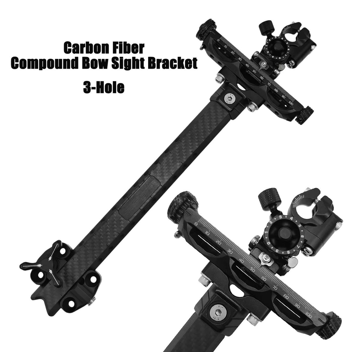 Adjustable 3-Axis Compound Bow Sight with Carbon Fiber Extension Bara