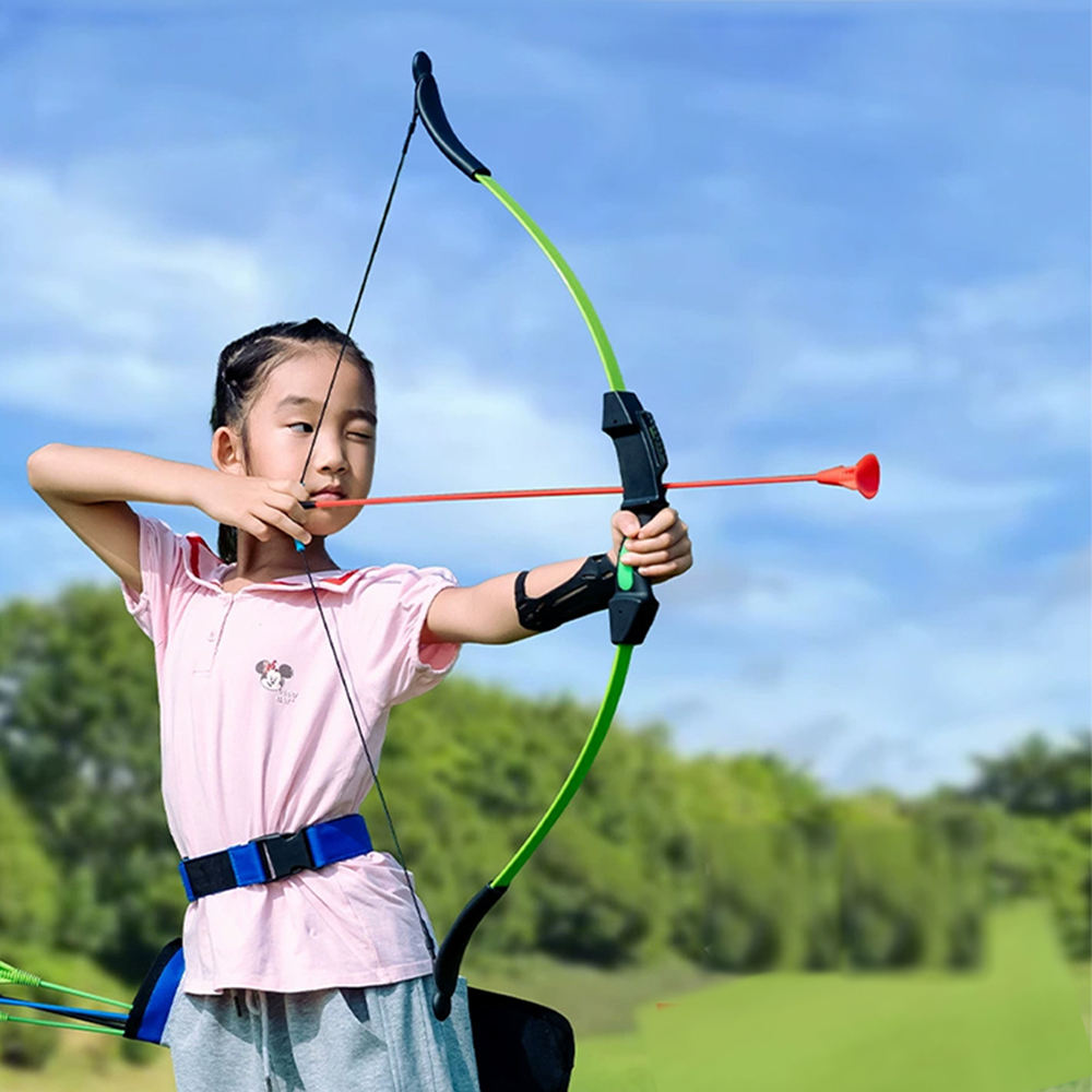 Kids Bow and Arrow Set Fiberglass Archery Bow with Suction Cup Arrows