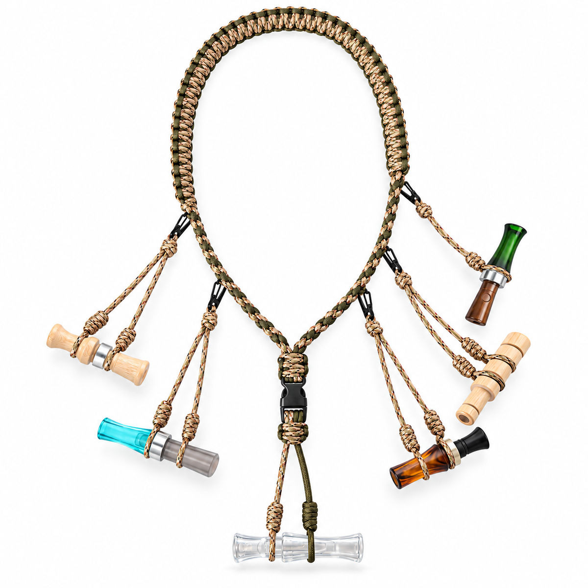 11 Loop Duck Call Lanyard Hand Braided Seven Strand 550 Paracord