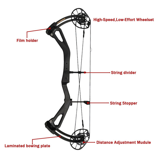 Carbon Invasion Compound Bow Carbon Fiber Riser 345 FPS 85 Percent Let Off