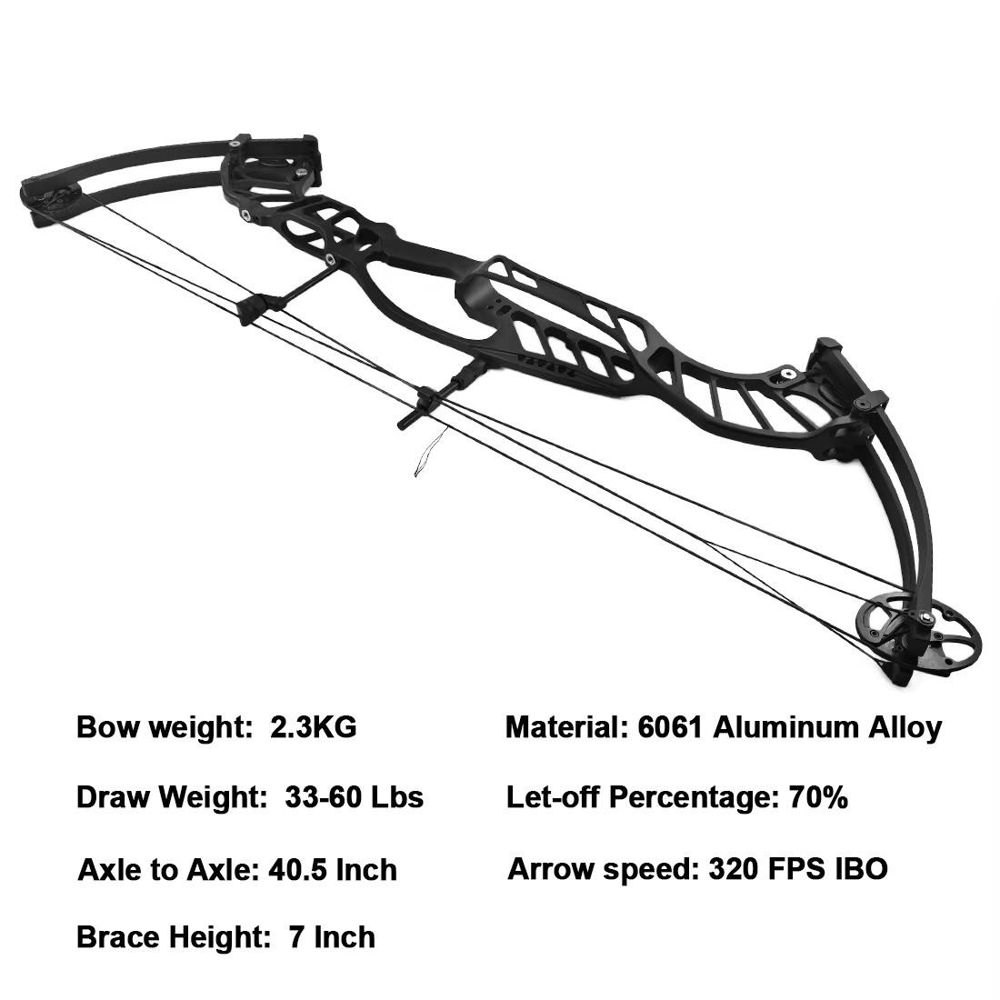 Left-Handed Compound Bow 30 to 55 LBS Adjustable Draw Weight 340 FPS IBO