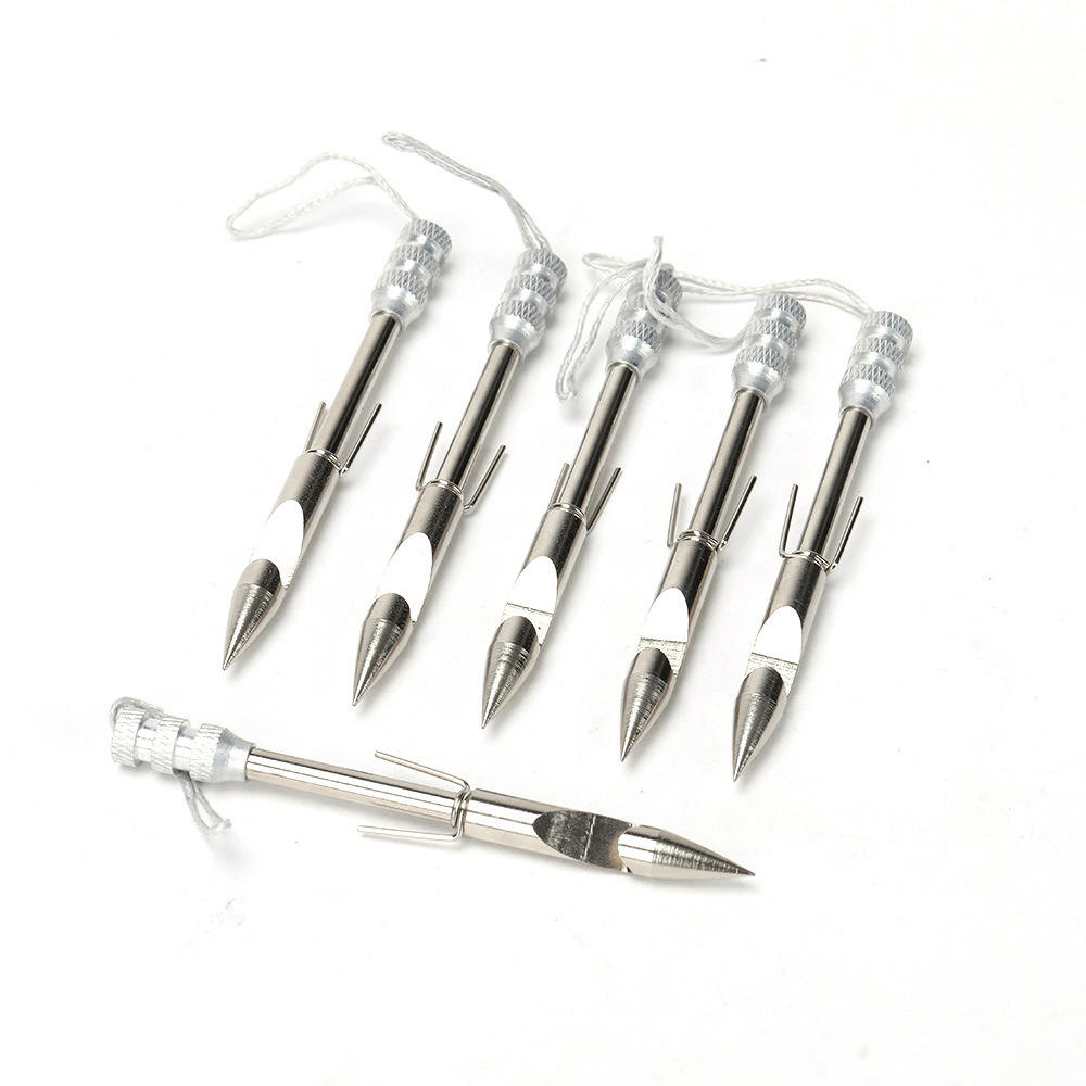 6Pcs Stainless Steel Fish Darts 9.3cm and 14.5cm Metal Fishing Darts for Outdoor Bowfishing
