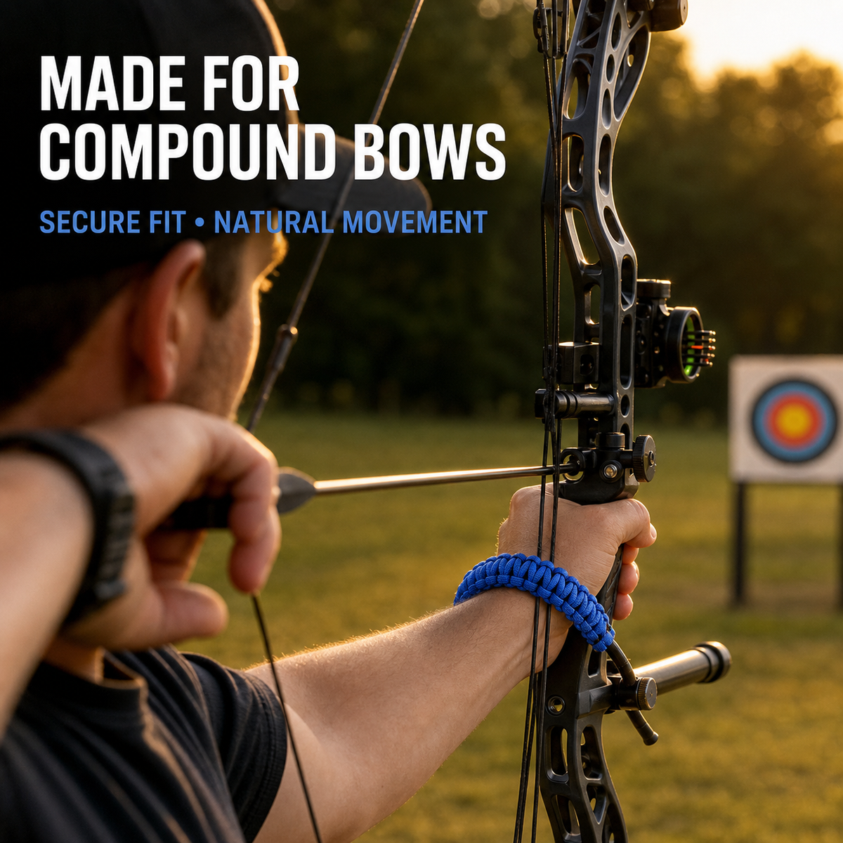 Adjustable Archery Bow Wrist Sling Braided Nylon Compound Bow Strap