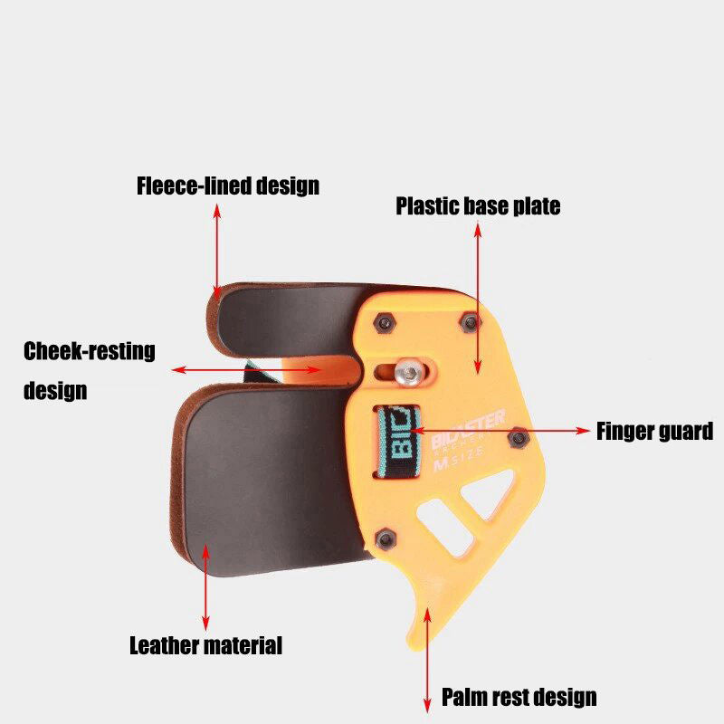 Archery Finger Tab Adjustable Finger Protector for Recurve Bow Shooting