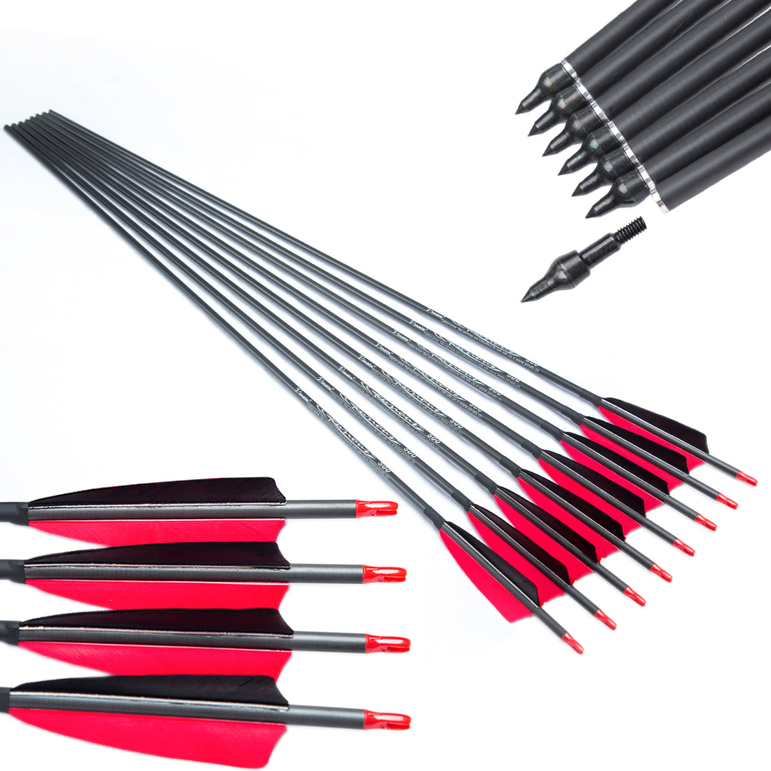 LINK & Pinals Cooperative production Archery Carbon Arrows spine 300 340 400 500 600 compound recurve bow hunting