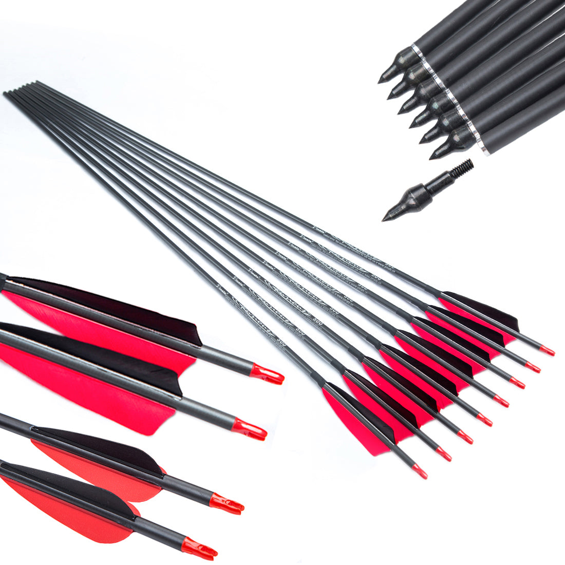 LINK & Pinals Cooperative production Archery Carbon Arrows spine 300 340 400 500 600 compound recurve bow hunting