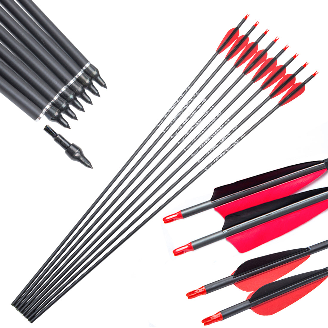 LINK & Pinals Cooperative production Archery Carbon Arrows spine 300 340 400 500 600 compound recurve bow hunting